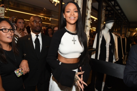 Rihanna at Bergdorf Goodman for the fall collection of her Fenty by Puma collection.